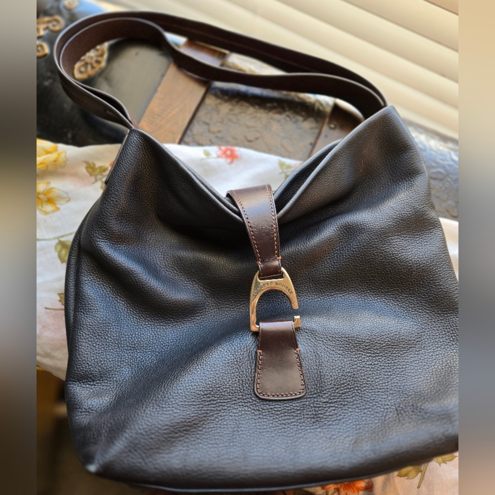 Dooney & Bourke Derby Florentine Black Pebbled Leather Hobo Bag - Picture 6 of 16